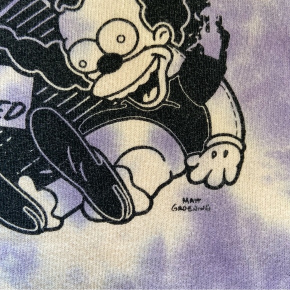 Vintage The Simpsons Men’s Krusty The Clown Purple Tie Dye T-Shirt Size XL - Picture 6 of 8